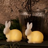 Sirius Elin LED konijntjes - kerstdecoratie - wax - set van 2 - D 10 cm - H 5.5 cm