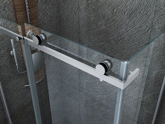 Entrée d'angle Cabine de douche Porte coulissante 800x1200x1950mm Nano (anti-calcaire) Revêtement 8mm Verre de sécurité Profil chromé Easy Clean