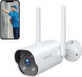 GNCC Beveiligingscamera GT1Pro 2K - Bewakingscamera voor Buiten - IP-camera's - WLAN - Waterdicht - IP65 met Nachtzicht - Bewegingsdetectie en Geluid - Direct Alarm - Bidirectionele Audio - Compatibel met Alexa
