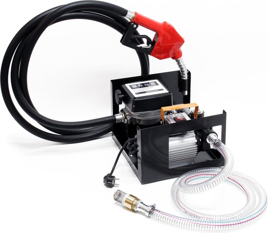 Dieselpomp, 230 V, zelfaanzuigend, 550 W, brandstofpomp, 50 l/min, oliepomp met automatisch tappistool, mobiel tankstation (rubberen afvoerslang Dieselpomp, 230 V, zelfaanzuigend, 550 W, brandstofpomp, 50 l/min, oliepomp met automatisch tappistool, mobiel tankstation (rubberen afvoerslang