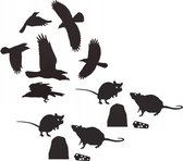 Halloween Muurgriezels - Ratten & Kraaien - Wand- en Raamdecoratie - 24 stuks