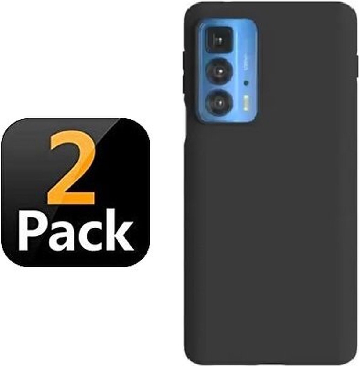 Motorola Edge 20 Pro Hoesje Siliconen TPU Zwart 2x