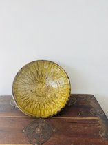 Tamegroute schaal | Geel | Marokkaanse Aardewerk | Saladekom | Fruitschaal ø 30 cm