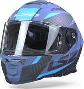 LS2 FF800 Storm Racer Mat Blauw Integraalhelm - Maat S - Helm