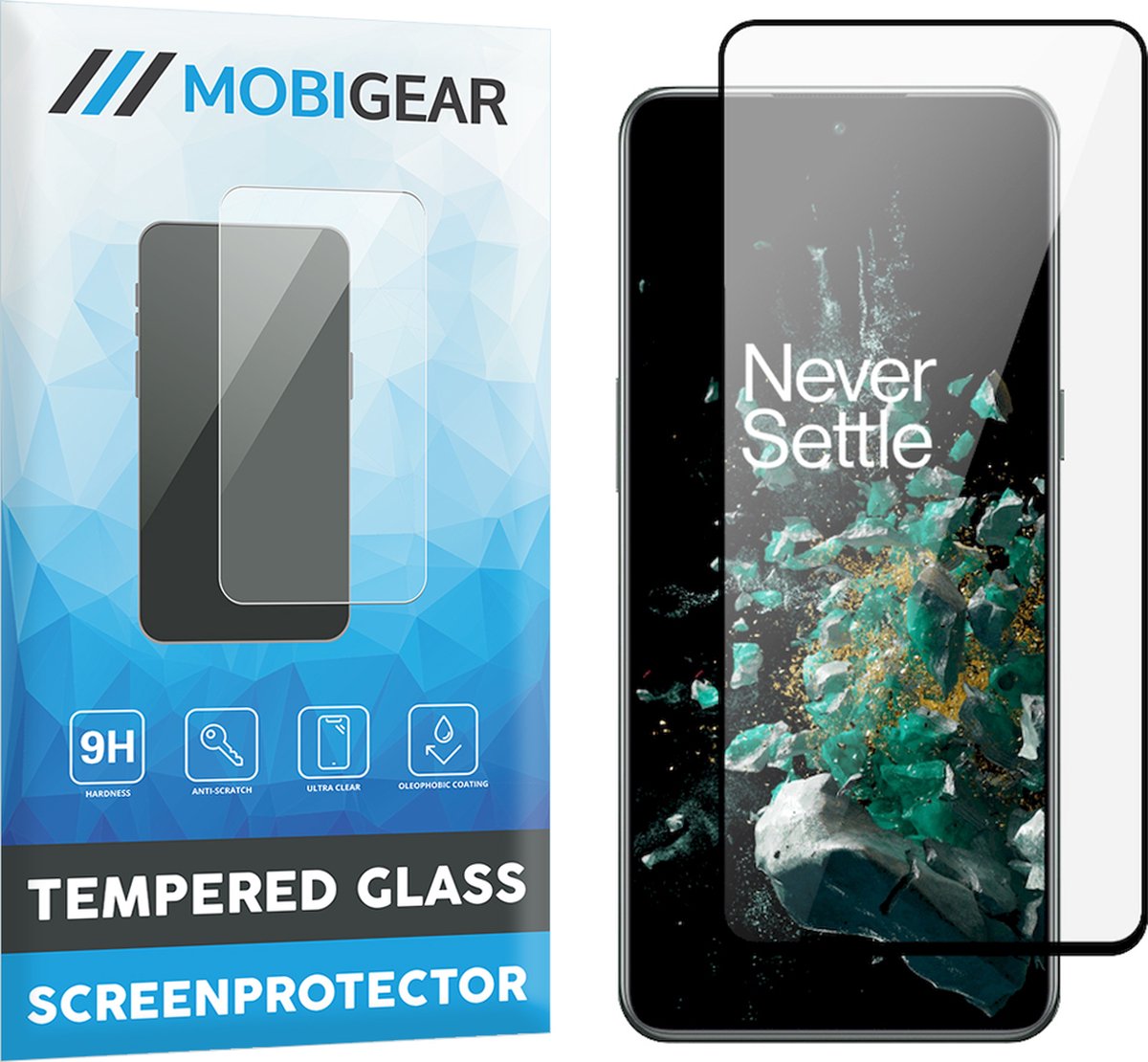 Mobigear Screenprotector geschikt voor OnePlus 10T Glazen | Mobigear Premium Screenprotector - Case Friendly - Zwart