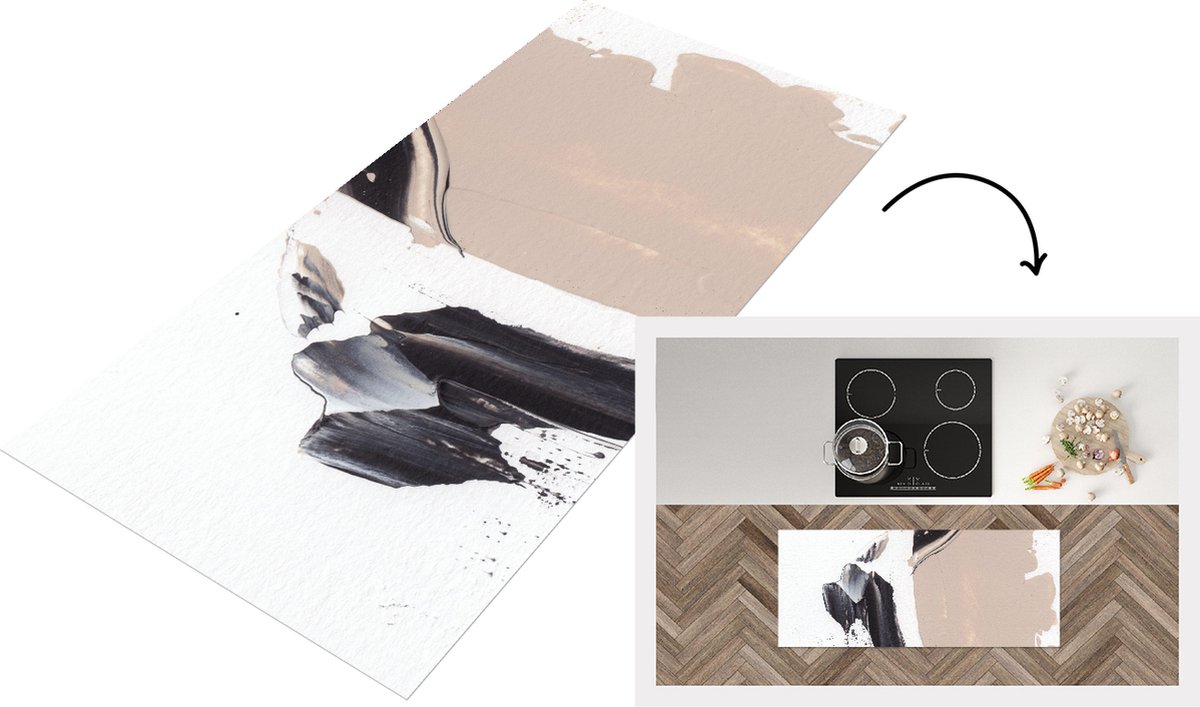 KitchenYeah Keukenloper - Loper keuken - Verf - Design - Abstract - 120x50 cm - Keukenloper vinyl Multicolor