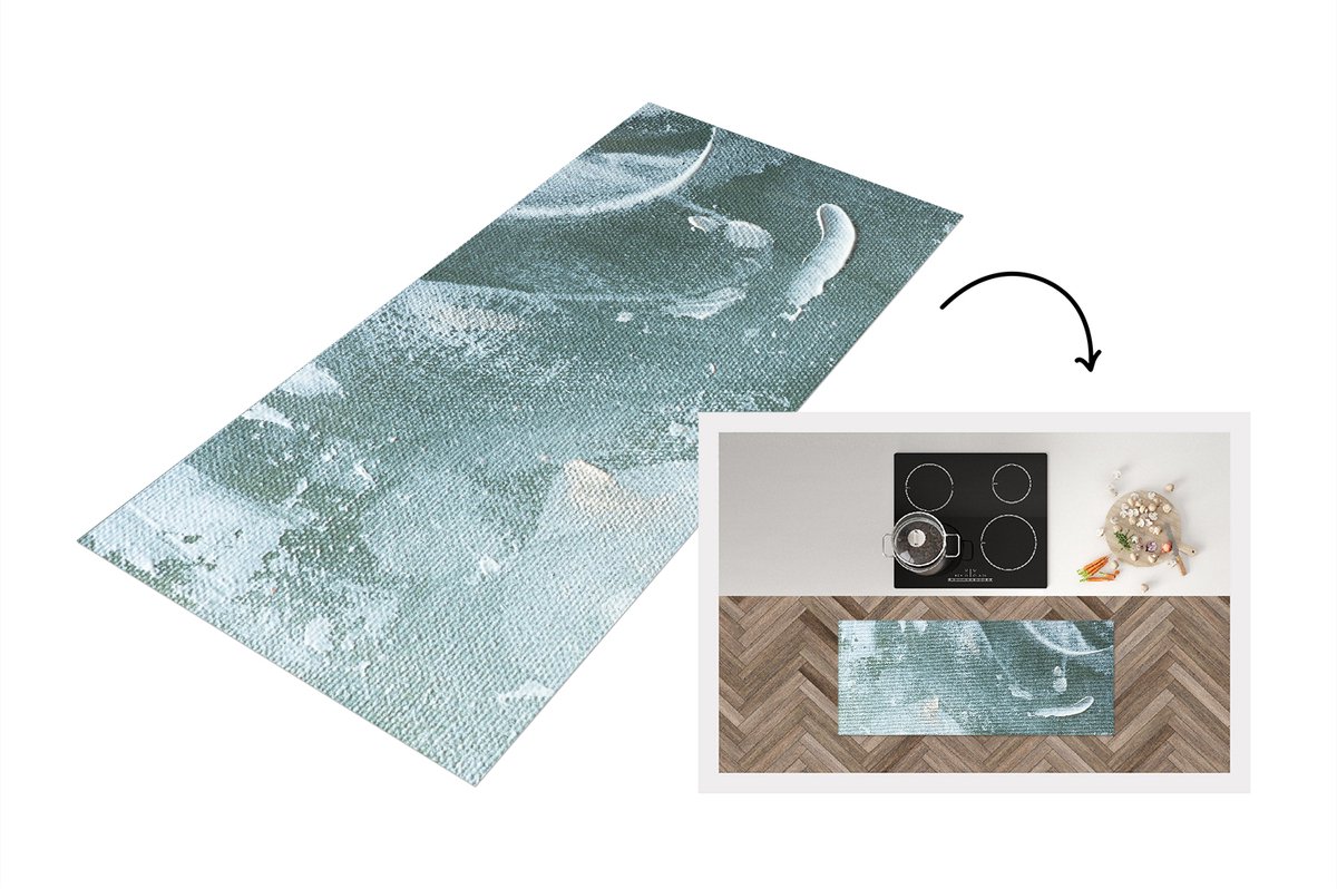 KitchenYeah Keukenloper - Loper keuken - Acrylverf - Abstract - Design - 120x50 cm - Keukenloper vinyl Multicolor
