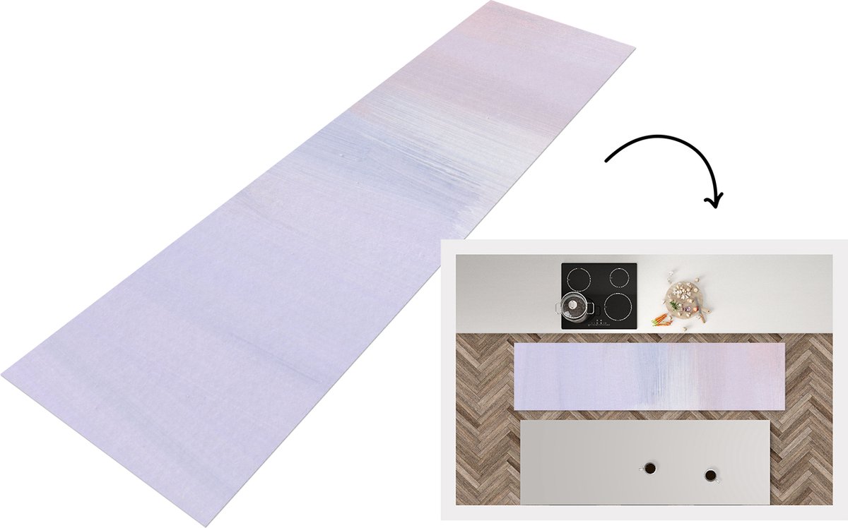 Keukenloper - Loper keuken - Pastel - Verf - Design - 200x50 cm - Keukenloper vinyl