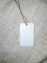 20 Witte Cadeaulabels - Rechthoekige Label Blanco - Kartonnen Labels Met Jute Touwtje 20 cm - Kartonnen Etiketten