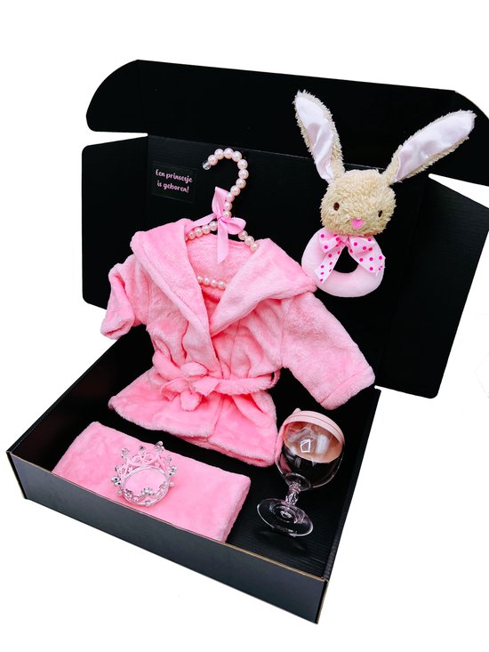 kraamcadeau meisje, groot kraamcadeau- baby badjas - babyfles wijnglas - pluche rammelaar - rechtstreeks versturen mogelijk van Little Dutch — afbeelding 2