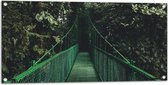 WallClassics - Tuinposter – Groene Brug in Bosgebied - 100x50 cm Foto op Tuinposter  (wanddecoratie voor buiten en binnen)
