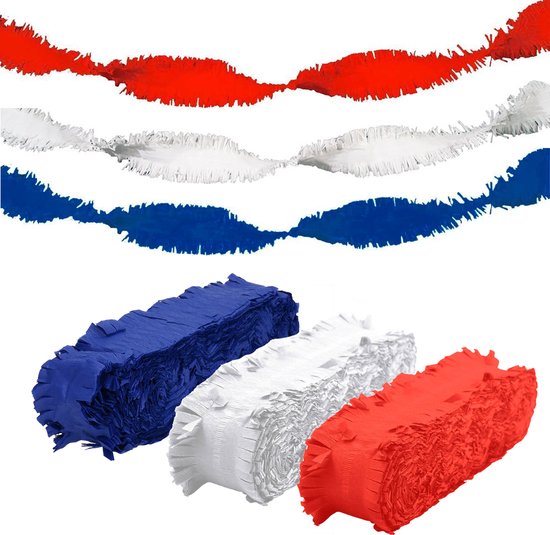 Regulatie Geliefde Voor een dagje uit Folat versiering slingers combi rood/wit/blauw 24 meter crepe papier |  bol.com