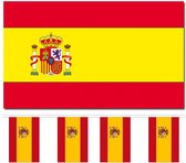 Bellatio Decorations - Vlaggen versiering - Spanje - Vlag 100 x 150 cm en vlaggenlijn 3m