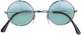 Widmann - Party zonnebril - Hippie Flower Power Sixties - ronde glazen - groen