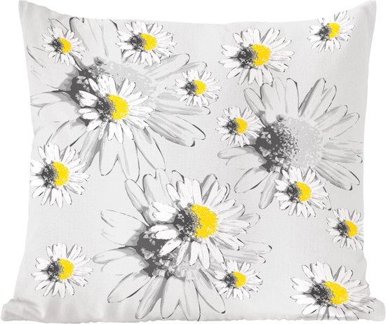 Coussins décoratifs - Oreillers Salon - 45x45 cm - Marguerite - Camomille - Fleurs - Motifs
