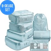 Packing Cubes - 8 Delig - Bagage Organizers - Kleding Organizer - Koffer Organizer Set - Koffer Organizer Set - Compression Cube - Blauw