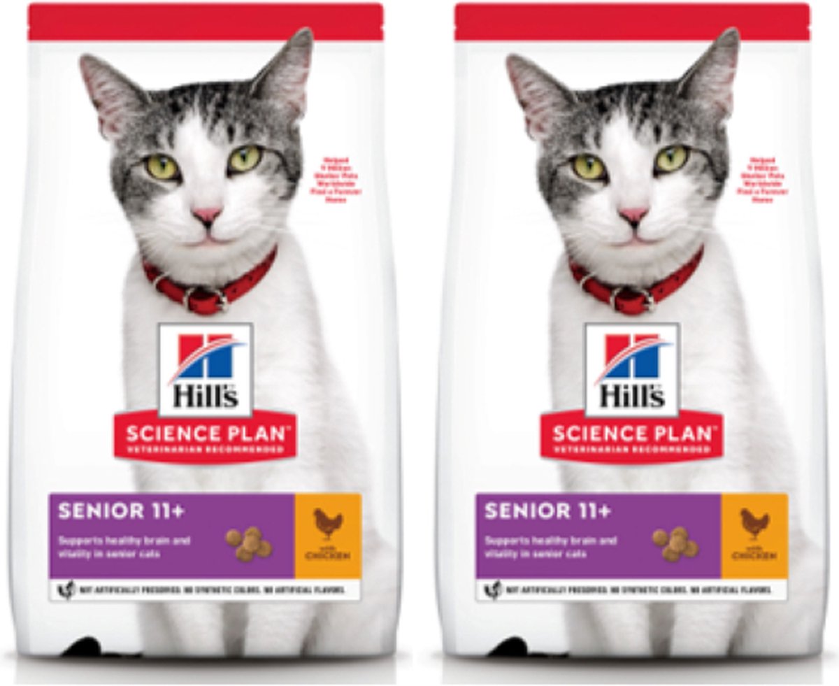 2x Hill's - Feline Senior 11+ Kip - Kattenvoer - 3kg