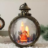 Kerstverlichting - Lantaarn - Kerstman - Sfeerverlichting - Decoratief - Bronze uitstraling - Batterij