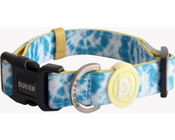 Dukier - Tie Dye - Halsband -  L - wit - blauw - geel