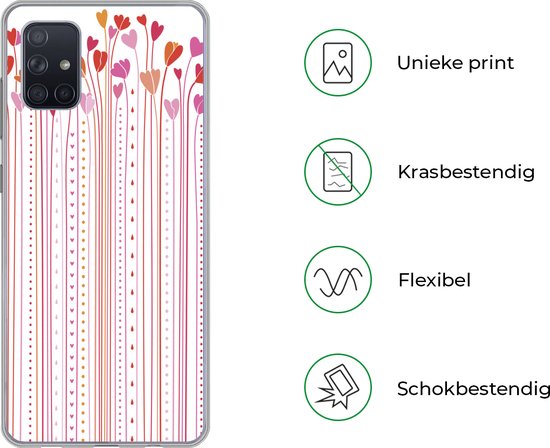 Coque Samsung Galaxy A71 - coeurs qui poussent - Siliconen