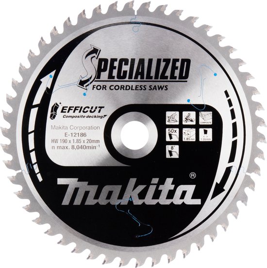 Makita E-12251 Cirkelzaagblad 190 x 20 x 1.85 mm Aantal tanden: 50 1 stuk(s)