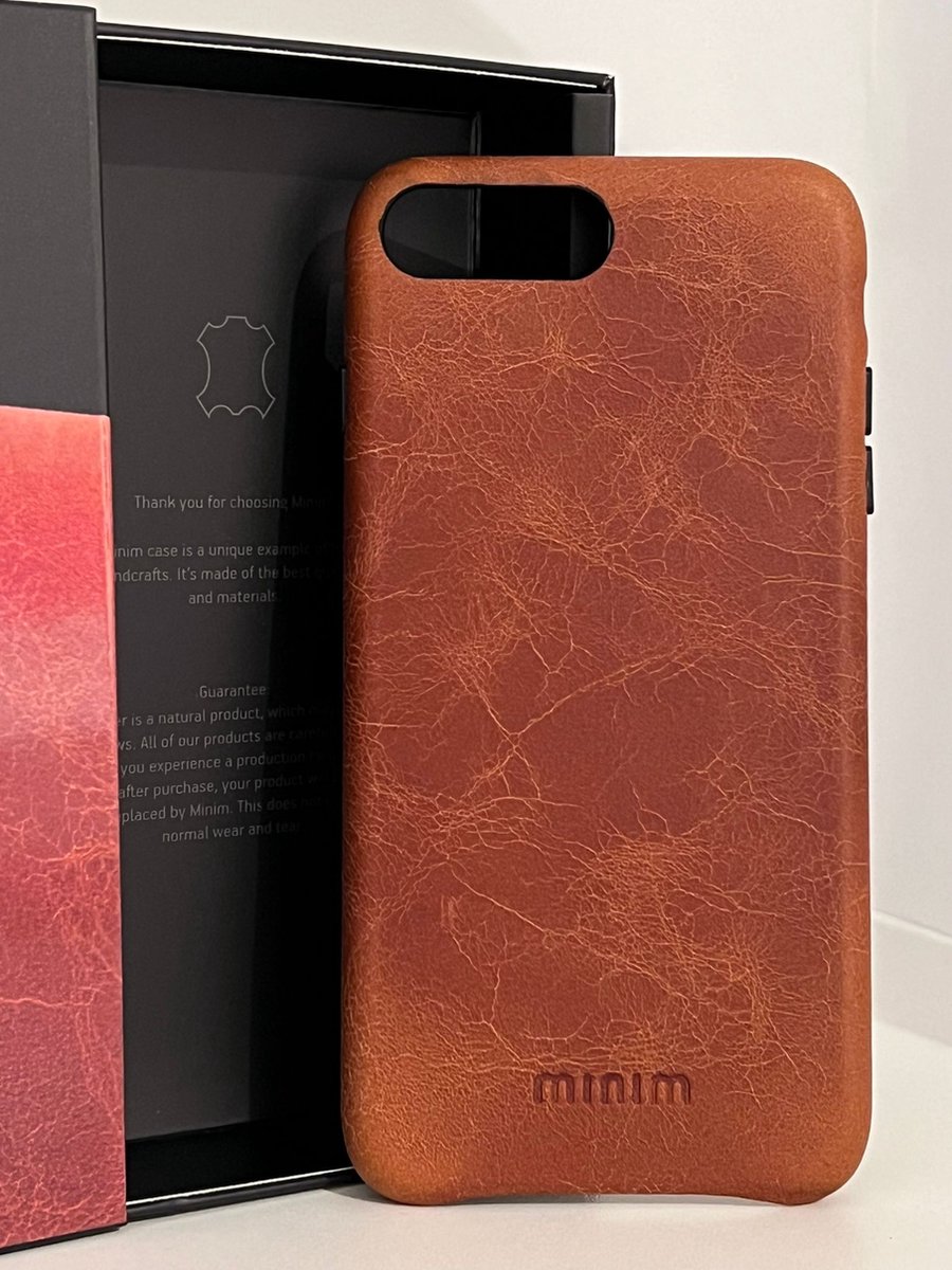 Minim Backcover Premium Leather Brown for Apple iPhone 7 Plus & iPhone 8 Plus