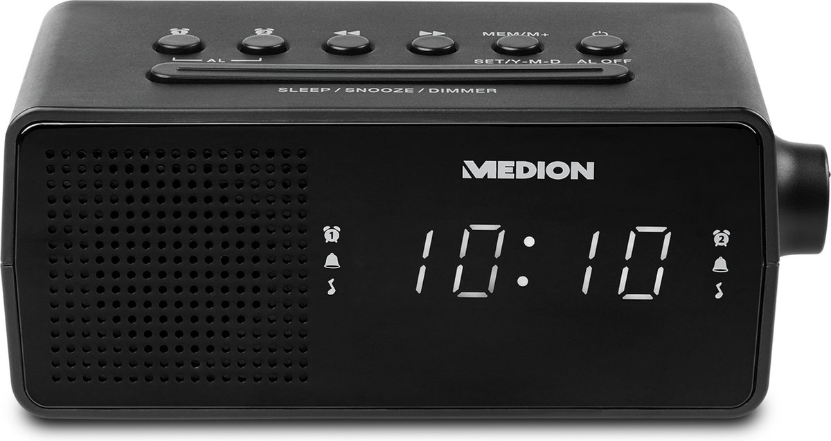 Medion wekkerradio E66407 - Led display met Dimmer - FM-radio MW/AM radio |  bol.com