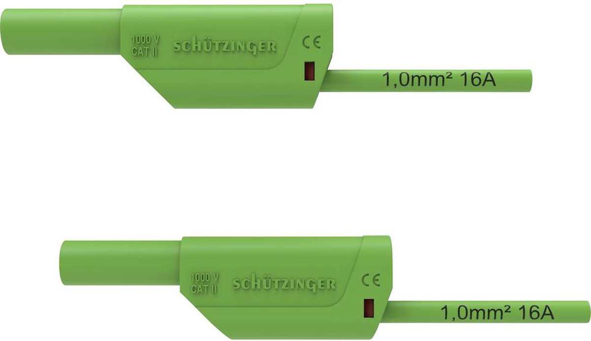 Schützinger VSFK 8500 / 1 / 200 / GN Veiligheidsmeetsnoer [4mm-stekker - 4mm-stekker] 200.00 cm Groen 1 stuk(s)