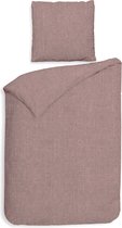 Premium luxe flanel dekbedovertrek uni Washed roze | eenpersoons (140x200/220) | warm en hoogwaardig | ideaal tegen de kou | inclusief 2 kussenslopen