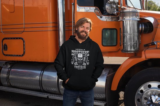 Rick & Rich Keep on Truckin - Hoodie M - California Diesel Hoodie - Hoodie heren met print -Brothers Skull 1985 Hoodie - Hoodie heren ronde hals -Diesel Brothers Hoodie