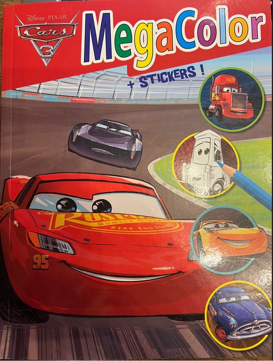 Multicolore Disney pixar cars 3, livre de coloriage