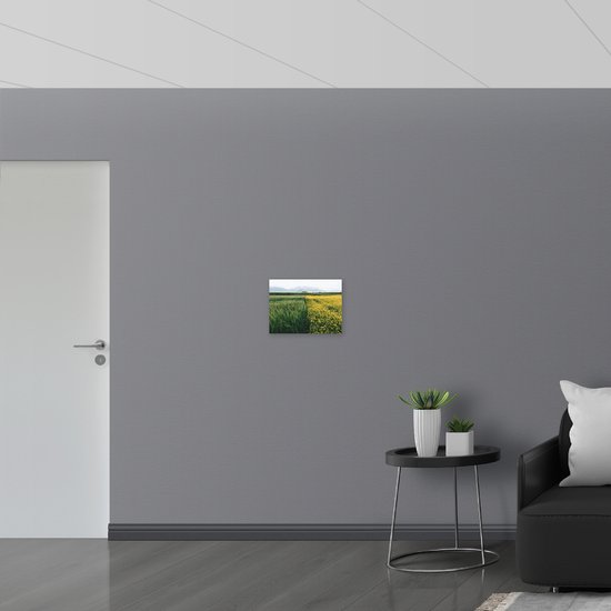 Dibond - Groen en Geel Weiland - 40x30 cm Foto op Aluminium (Met Ophangsysteem)