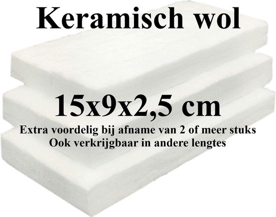 laine céramique adaptée aux foyers au bio-éthanol 29 x 9 cm