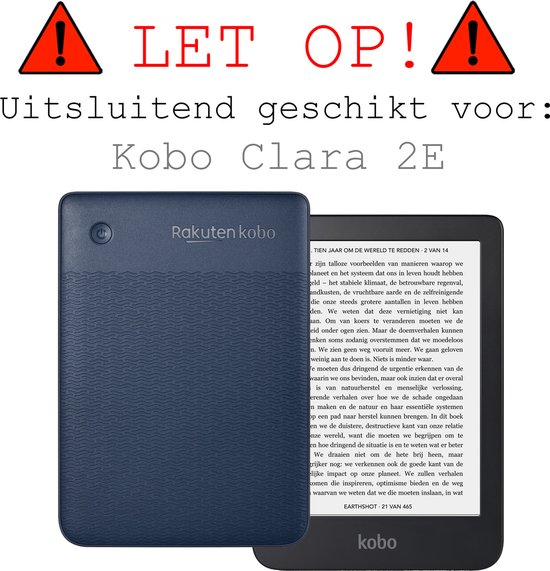 Hoes Geschikt voor Kobo Clara 2E Hoesje Bookcase Cover Hoes - Hoesje Geschikt voor Kobo Clara 2E Hoes Cover Case - Rood van Fesit. — afbeelding 2