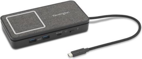 Kensington USB-C Dual 4K Portable Mobile Dock with Qi Charging - 100W
