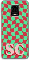 Gepersonaliseerd - Case Company® - Hoesje geschikt voor Xiaomi Redmi Note 9 Pro hoesje - Grid Monogram - Soft Cover Telefoonhoesje - Bescherming aan alle Kanten en Schermrand