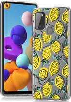 iMoshion Hoesje Geschikt voor Samsung Galaxy A21s Hoesje Siliconen - iMoshion Design hoesje - Geel / Allover Lemons