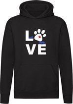 Love Hoodie | kat | hond | poes | huisdier | poot | dierendag | dier | liefhebber | Unisex | Trui | Sweater | Capuchon | Zwart