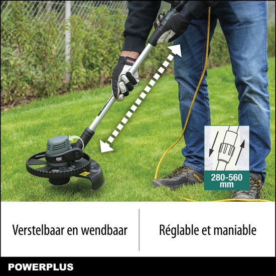 Powerplus POWPG40220 Elektrische grastrimmer - 650W - Snijbreedte 320mm - Telescopisch - Grastrimmer voor tuin, gazon en oprit van Powerplus — afbeelding 3