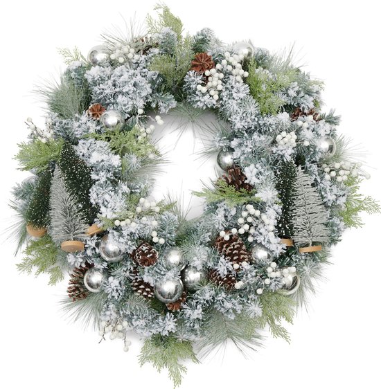 Riviera Maison Kerst Krans - Pretty Pine Tree Wreath - Wit - Ø100cm |  bol.com
