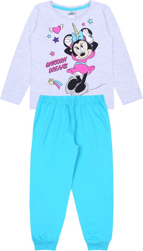 DISNEY Minnie Mouse - Grijs-Turquoisekleurige Pyjama voor Meisjes / 116