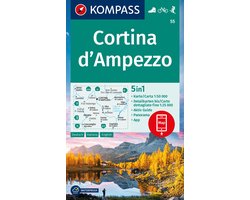 KOMPASS Wanderkarte 55 Cortina d'Ampezzo 1:50.000: 5in1 Wanderkarte, mit Panorama, Aktiv Guide und Detailkarten inklusive Karte zur offline Verwendung in der KOMPASS-App. Fahrradfahren. Skitouren