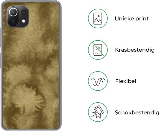 Convient pour coque Xiaomi 11T - Or - Peinture - Abstrait - Étui de téléphone en Siliconen