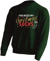 Kerst sweater - YOU ROCK MY CHRISTMAS SOCKS - kersttrui - GROEN - medium -Unisex