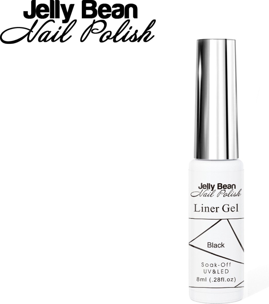 Jelly Bean Nail Polish gel liner Zwart - nail art line gel Black (#09) - UV gellak liner 8ml