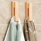 Handdoekhaakjes blank| Hout | 1 Stuk | Modern | Handdoek Organizer | Handdoekhouder | Badkamer Accessoires