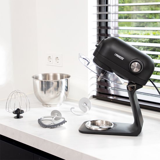 Princess 220137 Keukenmachine - 5 Liter - 1200W - 5 Snelheden en Pulse - RVS mengkom - Aluminium behuizing van Princess — afbeelding 3