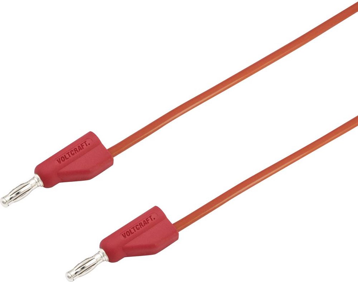 VOLTCRAFT MSB-300 Meetsnoer Banaanstekker 4 mm Silicone 2.00 m Rood 1 stuk(s)