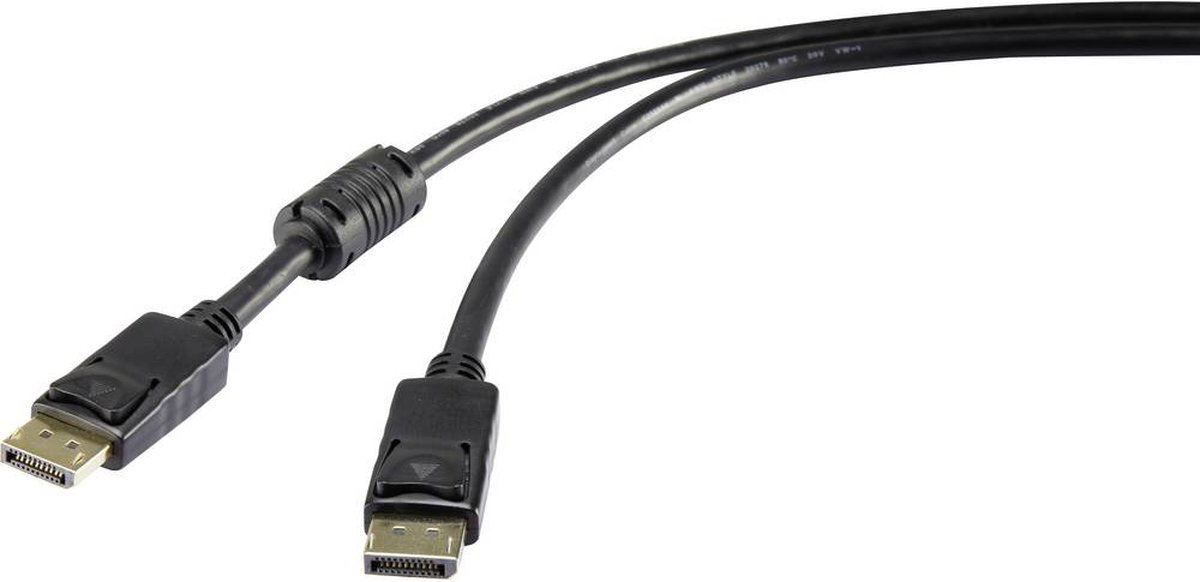 Renkforce DisplayPort Aansluitkabel DisplayPort stekker, DisplayPort stekker 4.50 m Zwart UHD 4K @ 60 Hz Vergulde steek