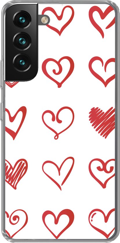 Coque Samsung Galaxy S22 - Une illustration avec des coeurs de différentes formes - Coque en Siliconen pour téléphone